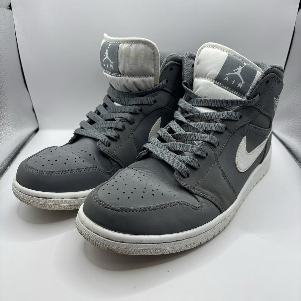Mens Size 10 - Jordan 1 Mid Cool Grey White Sneaker Shoes 554724-036